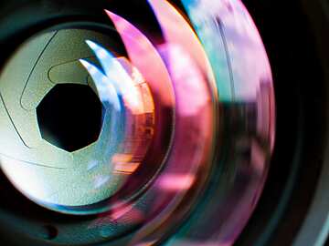 a close up of a camera lens